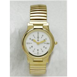 ILA Luxurious Man's Gold Tone Braille Watch with Crystal #'s, Price: $180.00