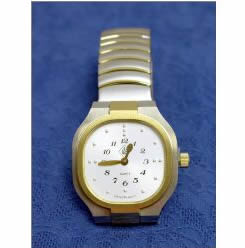 Man's Elegant Two Tone Octagonal Braille Watch, Price: $100.00