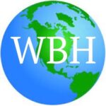 Shown is the World Blind Herald logo, which is a colorful blue and green globe.  In the center of the globe are the letters WBH in white block letters.